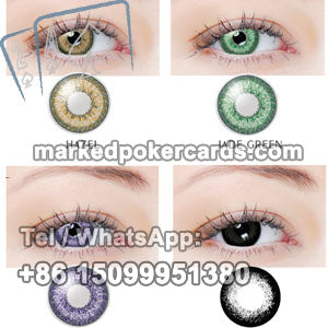 contact lenses for luminous ink marked cards
